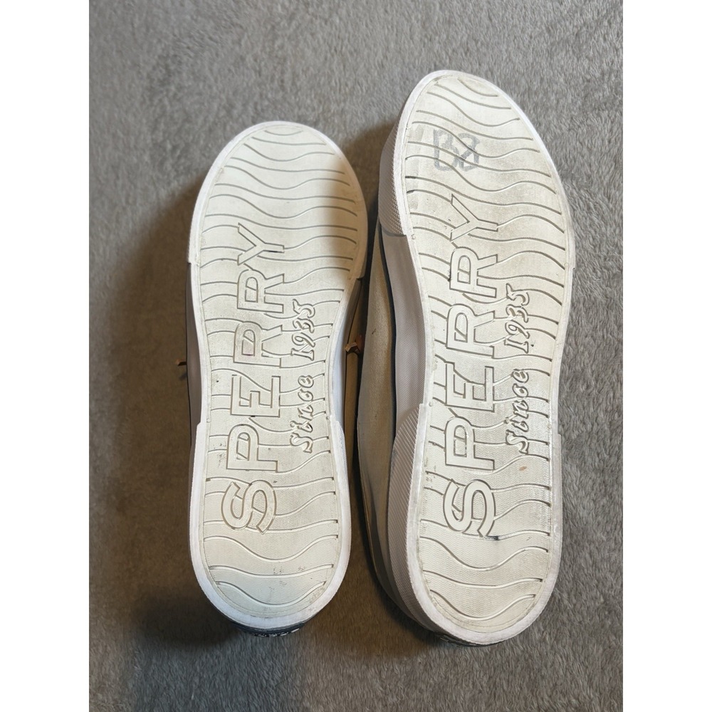 Sperry Crest Vibe Women Oatmeal Beige Canvas Slip On Sneakers STS81137 - Picture 9 of 11
